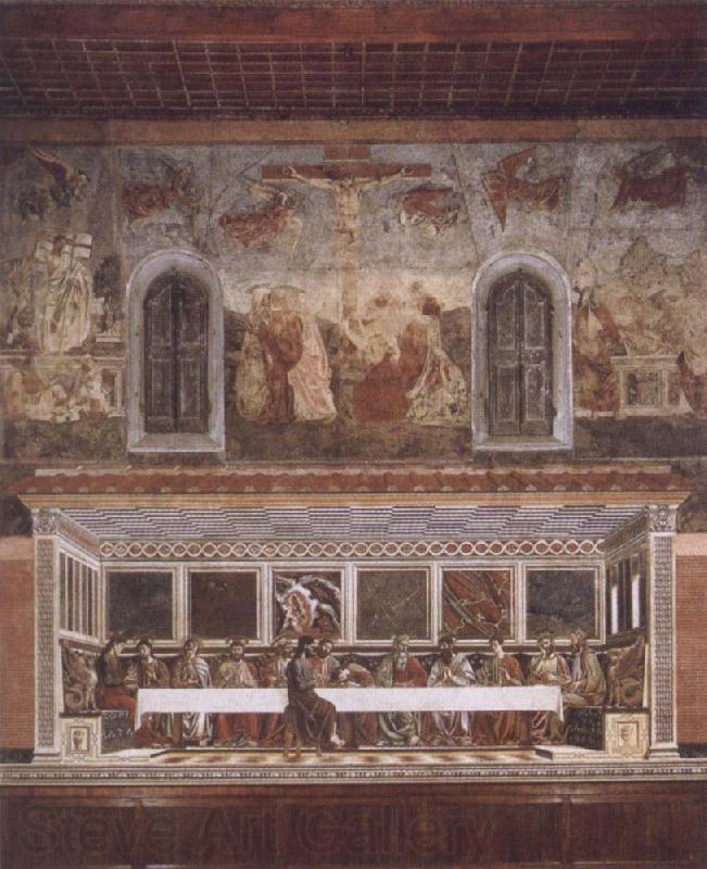 Francesco del Castagno Last supper and above resurrection